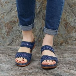 Nuheel® Womens Wedges Sandals Summer Comfort Open Toe Casual Wedges Sandals