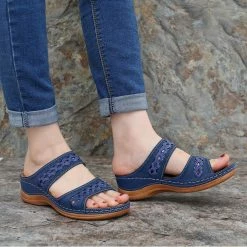 Nuheel® Womens Wedges Sandals Summer Comfort Open Toe Casual Wedges Sandals