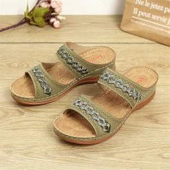 Nuheel® Womens Wedges Sandals Summer Comfort Open Toe Casual Wedges Sandals