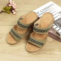 Nuheel® Womens Wedges Sandals Summer Comfort Open Toe Casual Wedges Sandals