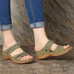 Nuheel® Womens Wedges Sandals Summer Comfort Open Toe Casual Wedges Sandals