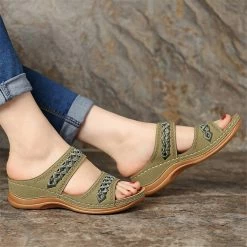Nuheel® Womens Wedges Sandals Summer Comfort Open Toe Casual Wedges Sandals
