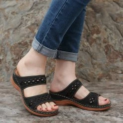 Nuheel® Womens Wedges Sandals Summer Comfort Open Toe Casual Wedges Sandals