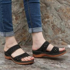 Nuheel® Womens Wedges Sandals Summer Comfort Open Toe Casual Wedges Sandals