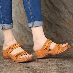 Nuheel® Womens Wedges Sandals Summer Comfort Open Toe Casual Wedges Sandals