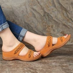 Nuheel® Womens Wedges Sandals Summer Comfort Open Toe Casual Wedges Sandals