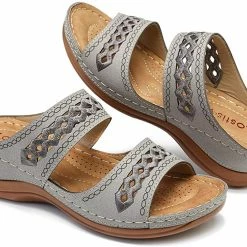 Nuheel® Womens Wedges Sandals Summer Comfort Open Toe Casual Wedges Sandals