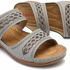 Nuheel® Womens Wedges Sandals Summer Comfort Open Toe Casual Wedges Sandals