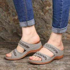 Nuheel® Womens Wedges Sandals Summer Comfort Open Toe Casual Wedges Sandals