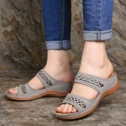 Nuheel® Womens Wedges Sandals Summer Comfort Open Toe Casual Wedges Sandals