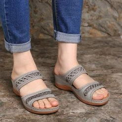 Nuheel® Womens Wedges Sandals Summer Comfort Open Toe Casual Wedges Sandals