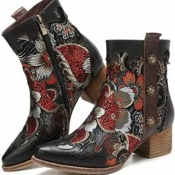 Nuheel® Womens Winter Boots Leather Ankle Boots Low Block Heel Comfort Boots 11 Nuheel® Womens Winter Boots Leather Ankle Boots Low Block Heel Comfort Boots