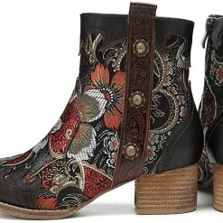 Nuheel® Womens Winter Boots Leather Ankle Boots Low Block Heel Comfort Boots 13 Nuheel® Womens Winter Boots Leather Ankle Boots Low Block Heel Comfort Boots