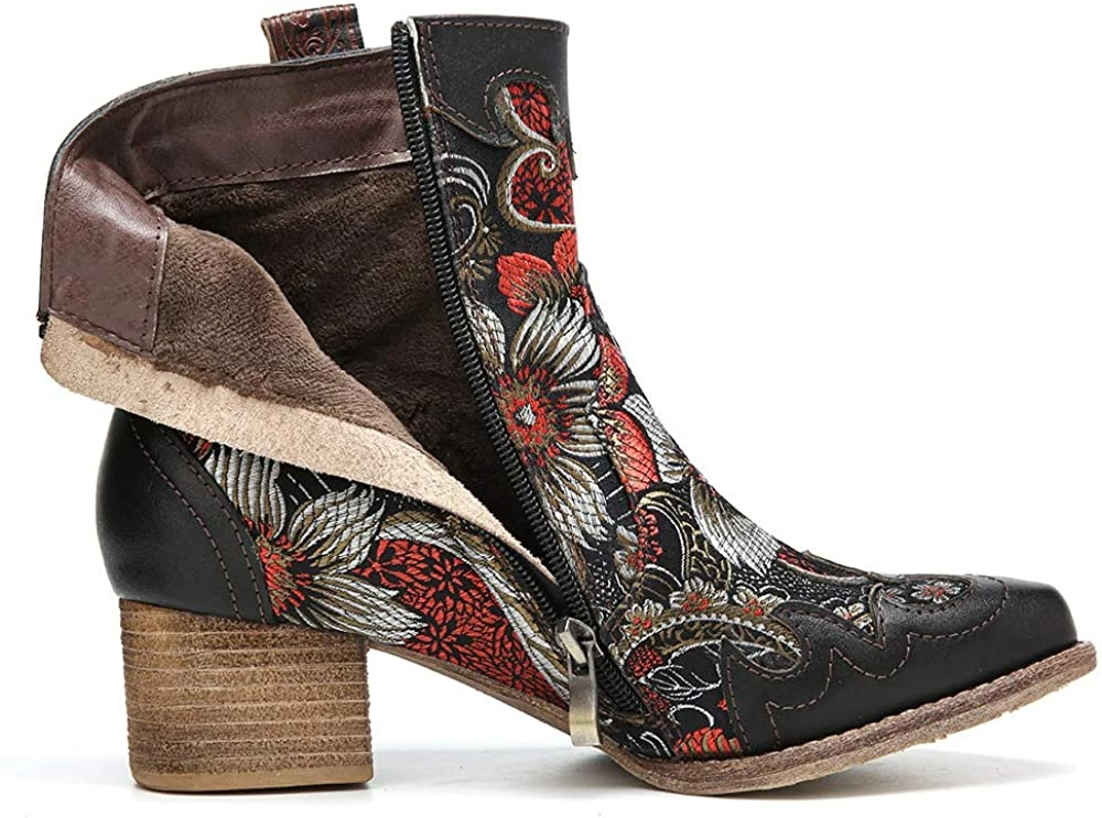 Nuheel® Womens Winter Boots Leather Ankle Boots Low Block Heel Comfort Boots 8 Nuheel® Womens Winter Boots Leather Ankle Boots Low Block Heel Comfort Boots