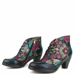 Nuheel® Nuheel Retro Bohemian Ethnic Style Ankle Boots Leather Handmade Short Boots 15 Nuheel® Nuheel Retro Bohemian Ethnic Style Ankle Boots Leather Handmade Short Boots