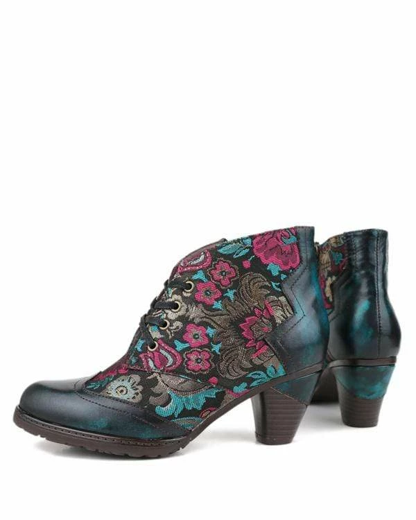 Nuheel® Nuheel Retro Bohemian Ethnic Style Ankle Boots Leather Handmade Short Boots 5 Nuheel® Nuheel Retro Bohemian Ethnic Style Ankle Boots Leather Handmade Short Boots