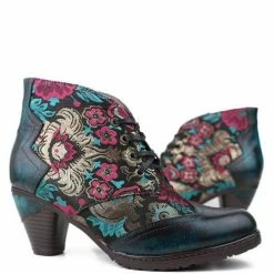 Nuheel® Nuheel Retro Bohemian Ethnic Style Ankle Boots Leather Handmade Short Boots 16 Nuheel® Nuheel Retro Bohemian Ethnic Style Ankle Boots Leather Handmade Short Boots