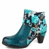 Nuheel® Ankle & Bootie Nuheel Mid Heel Women's Ankle Boots Round Head Side Zipper Ethnic Fashion Short Boots