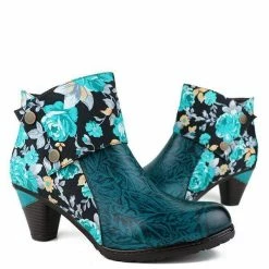 Nuheel® Ankle & Bootie Nuheel Mid Heel Women's Ankle Boots Round Head Side Zipper Ethnic Fashion Short Boots