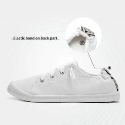 Nuheel® Women's Low Top Canvas Sneakers Slip On Soft Casual Shoes White Stripe Tie Dye Fashion Sneakers For Women